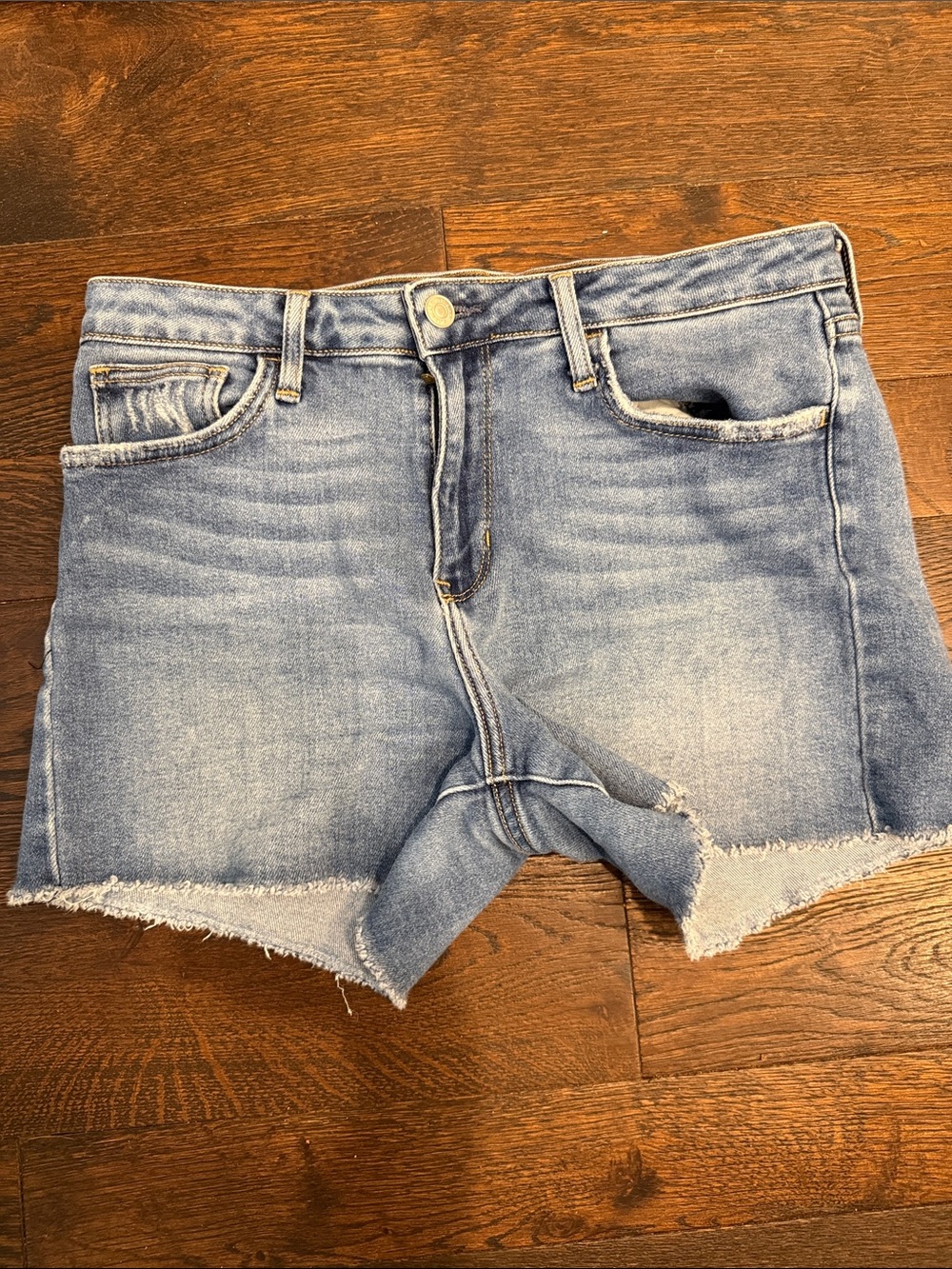 Just Black Light Blue High-Rise Jean Shorts